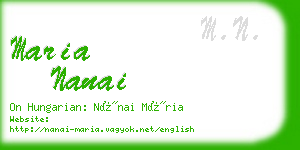 maria nanai business card